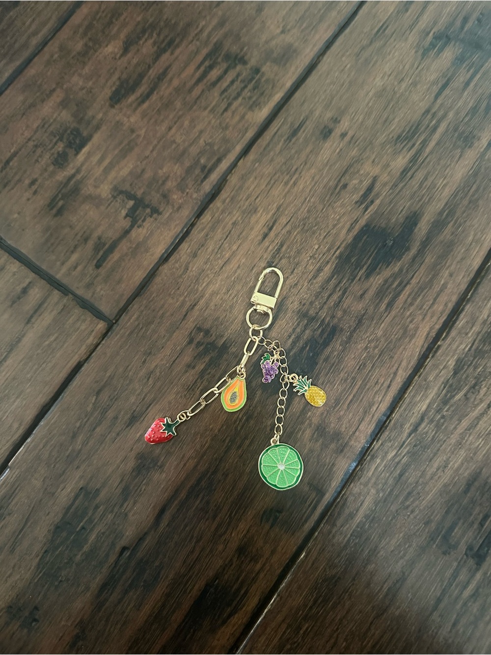 Fruit Charm Keychain - Colorful Enamel Fruit Charms